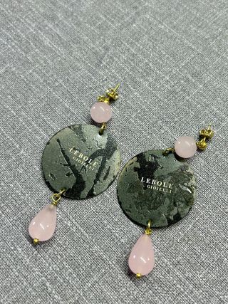 Orecchini Lebole Gioielli Quarzo Rosa Floreali