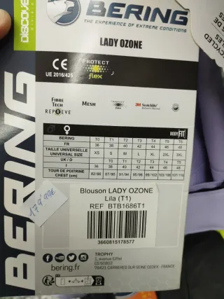 Chaqueta Moto Bering Mujer Morado Lady Ozone