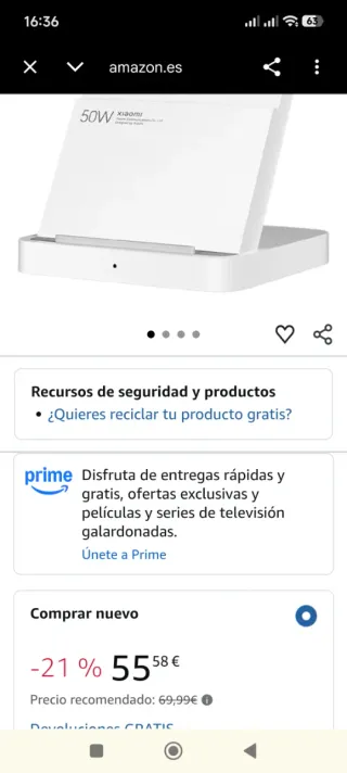 Xiaomi Cargador Inalámbrico Stand Pro 50W