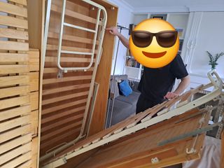 Cama abatible tipo litera vertical madera y metal