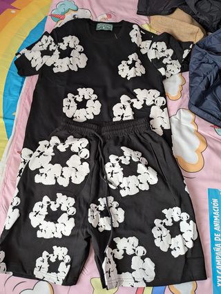 Conjunto Denim Tears S Negro Estampado Floral