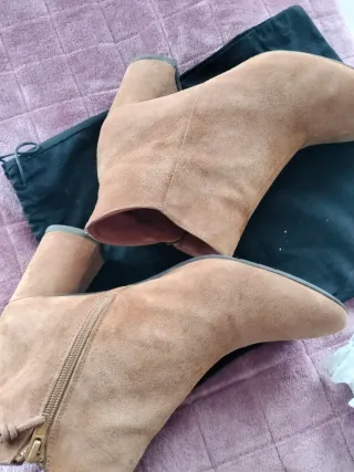 Botines Gloria Ortiz Talla 38 Camel Piel serraje