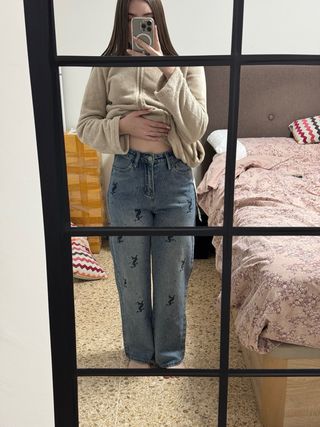 Pantalones YSL vaqueros con pedrería