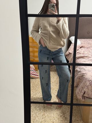 Pantalones YSL vaqueros con pedrería