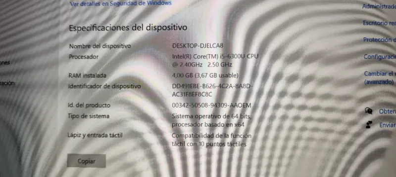 Portátil Dell Latitude E5470 Negro (Batería KO) afbeelding 8