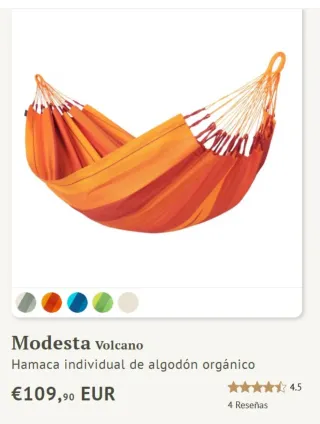 Hamaca Individual LA SIESTA (mod. Volcano) Algodón