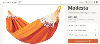 Hamaca Individual LA SIESTA (mod. Volcano) Algodón