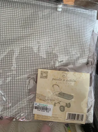 Funda capazo Pasito a Pasito cuadros beis