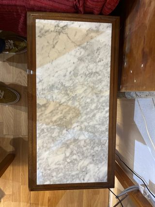 Mesa de centro mármol y madera