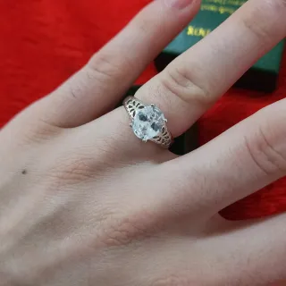 Anillo Plata 925 Circonita Ovalada