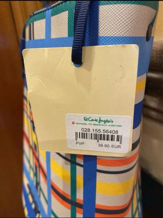 Bolso bandolera cuadros azul multicolor