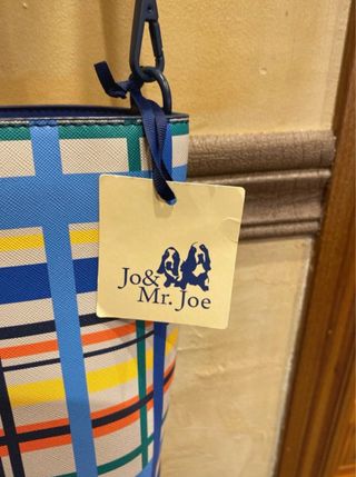 Bolso bandolera cuadros azul multicolor