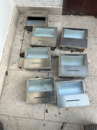 Focos de exterior metálicos. Lote de 7