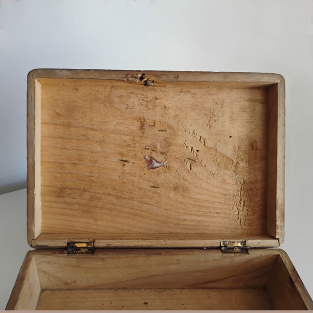 CAJA DE MADERA  ANTIGUA - ART DECO