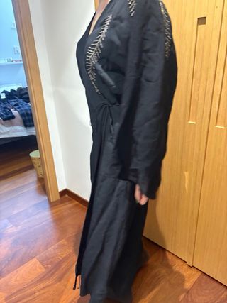 Vestido fiesta Zara negro abalorios