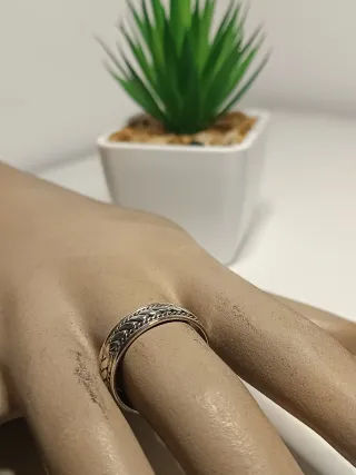 Anillo Plata Ley Trenzado 21mm T.61