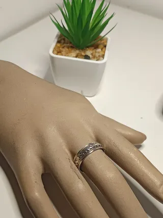 Anillo Plata Ley Trenzado 21mm T.61