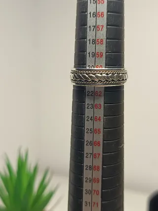 Anillo Plata Ley Trenzado 21mm T.61