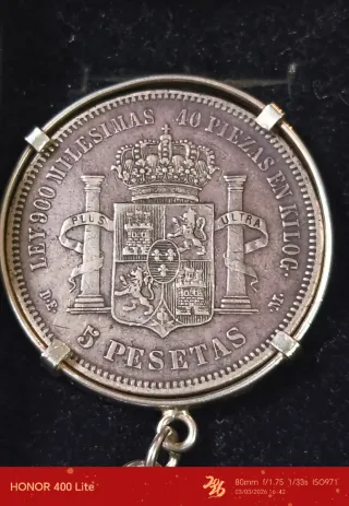 Llavero Moneda Alfonso XIII 1876 Plata