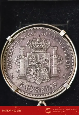 Llavero Moneda Alfonso XIII 1876 Plata