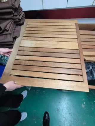 Mesa Teka Exten 2.50m (3.00m) x 90cm patas desmont