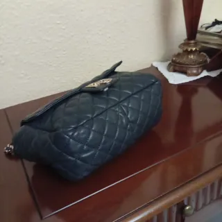 Bolso Purificación García Piel Negro Acolchado