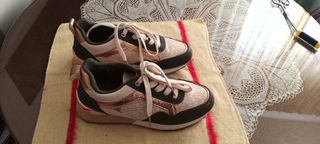 Zapatillas Mujer Talla 37 Oro y Verde