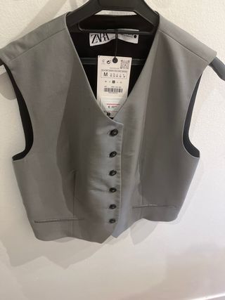 Chaleco Zara Talla M Unisex Gris
