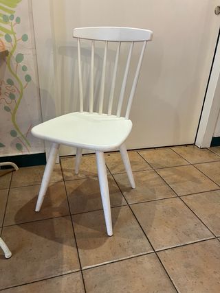 Sillas de madera blancas estilo Windsor 40 ud