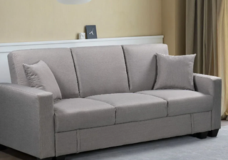 Sofá cama azul con arcón