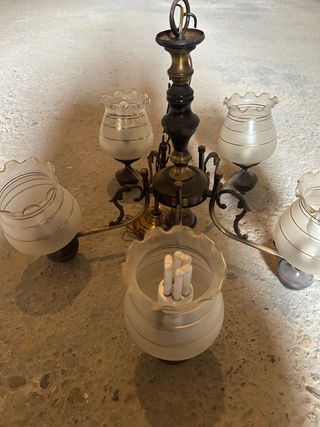 Lámpara de techo latón y cristal