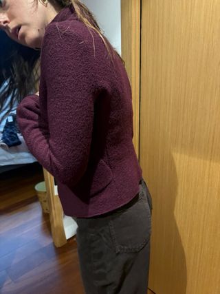 Chaqueta Zara Lana Vino Talla S
