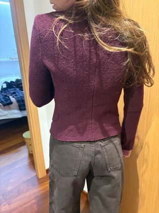 Chaqueta Zara Lana Vino Talla S