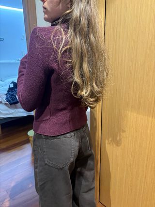 Chaqueta Zara Lana Vino Talla S