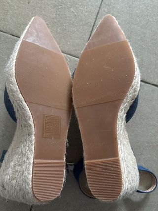 Sandalias cuña - Tela vaquera