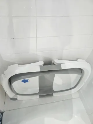 Bañera Bebé Plegable con Cojín Estrellas