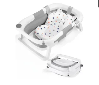 Bañera Bebé Plegable con Cojín Estrellas