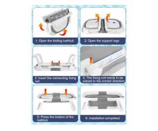 Bañera Bebé Plegable con Cojín Estrellas