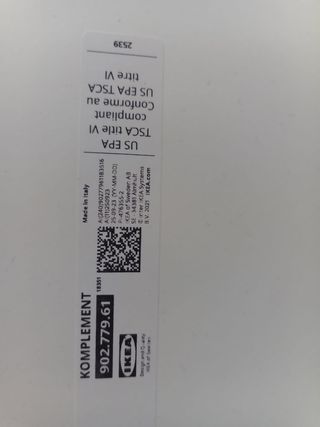 3 Baldas PAX Ikea Blanca 75x58 Komplement