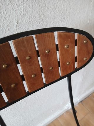 4 Sillas forjadas hierro y madera teka