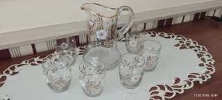 Juego Jarra y Vasos Decorados