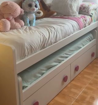 Cama litera funcional con cajones