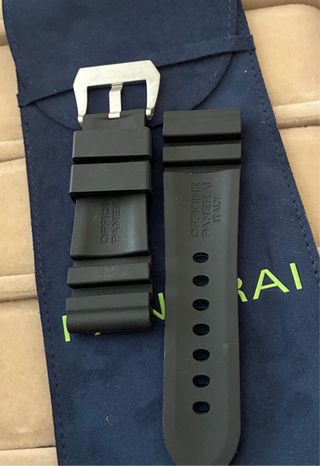 Correa Panerai Negra y Plateada