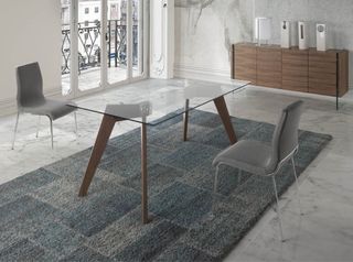 Mesa Comedor Angel Cerda Cristal y Madera