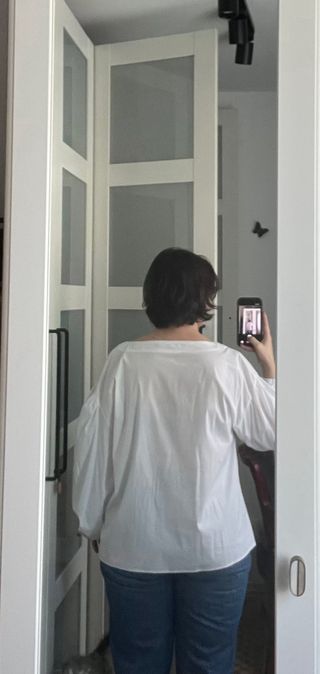 Blusa blanca manga larga