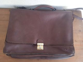 Maletín de cuero marrón vintage