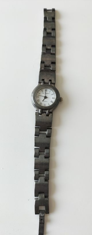 Reloj Quartz Plata Blanco