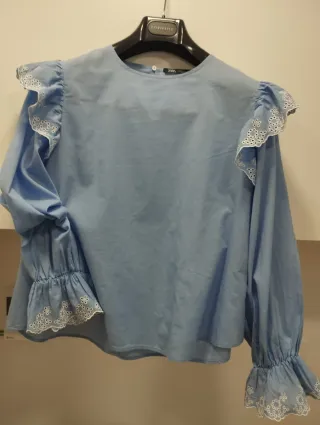 Blusa Zara mujer manga larga bordada