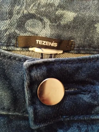 Pantalones vaqueros florales talla L