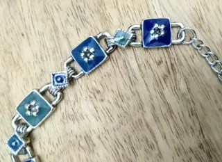 Bracciale bigiotteria blu e argento